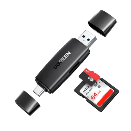 UGREEN 80191 SD Card Reader 2-in-1 USB 3.0 USB-C Memory Card Reader OTG Adapter