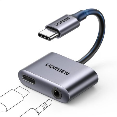 UGREEN 60164 USB-C to 3.5mm Audio Adapter with PD Charging Support