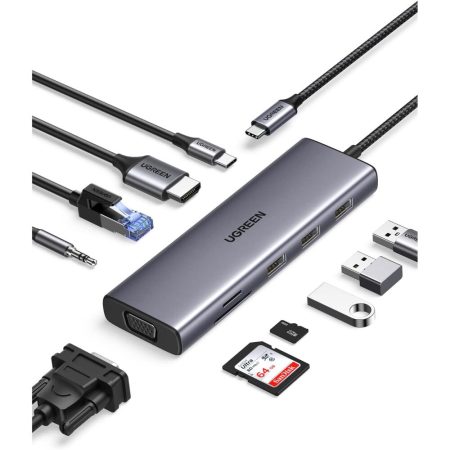 UGREEN 15601 USB-C 10-in-1 Multifunction Adapter for Laptops