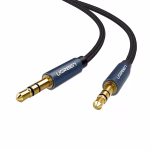 UGREEN 10686 3.5mm Male to Male AUX Audio Cable 1.5M – Gold-Plated, Braided, Blue