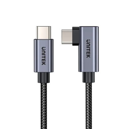UNITEK C14123BK-0.5M 90-Degree USB-C to USB-C 100W Fast Charging Cable 50cm
